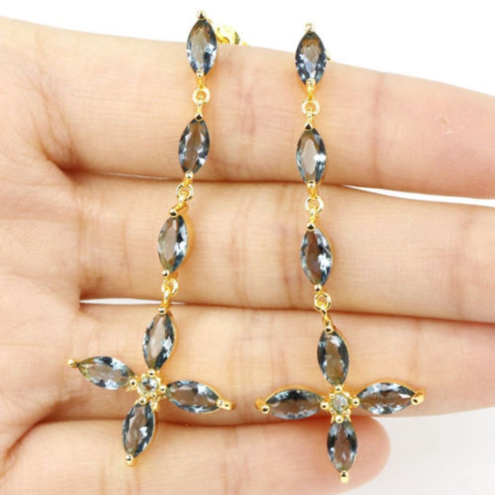 SOLD Blue Topaz drop earrings